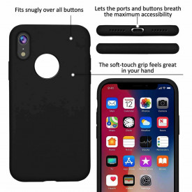 Husa Apple iPhone XR, Elegance Luxury, Silicon TPU Slim Antisoc NEGRU