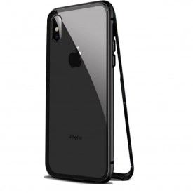 Husa Apple iPhone XS MAX Magnetica Negru, Perfect Fit cu spate de sticla securizata premium - Img 1