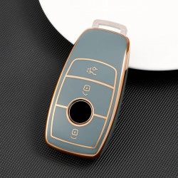 Husa de protectie premium pentru cheie auto, Elegance Luxury Cover Key, Gri, compatibila cu Mercedes Benz A C E S G Class W177 W205 W213 X167 W222 CLA GLE GLB GLS AMG Maybach - Img 4