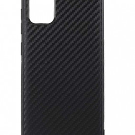 Husa pentru Samsung Galaxy A71, Perfect Fit, cu insertii de carbon, negru