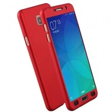 Husa Samsung Galaxy J7 2017, FullBody Elegance Luxury Red, acoperire completa 360 grade cu folie de sticla gratis - Img 2