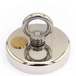 Magnet neodim oală D90 mm cârlig inelar Magnet fishing 320 Kg forta - Img 3