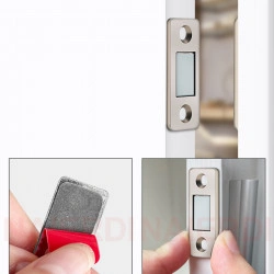 Magnet puternic neodim dreptunghiular cu incuietoare magnetica pentru mobila + suruburi de fixare