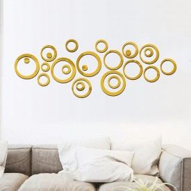 Set Oglinzi din PVC Design Modern - Oglinzi Decorative Acrilice Gold - Luxury Home 24 bucati/set - Img 5