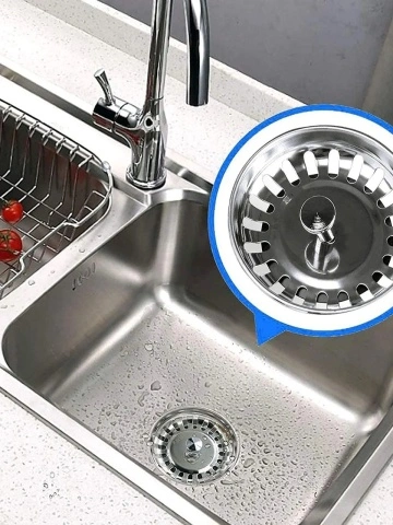 Sita pentru chiuveta, Otel inoxidabil/Cauciuc, 79.3 mm, Argintiu