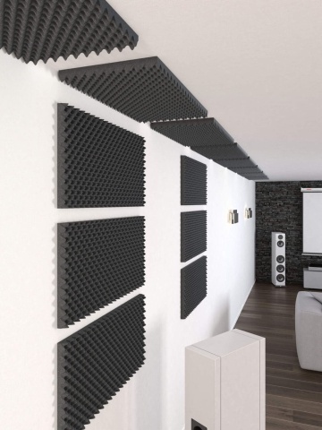 Burete pentru Izolare Acustica, 50 x 100 cm, Negru – Absorbtie Eficienta a Zgomotului si Reducerea Ecoului