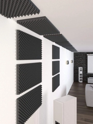 Burete pentru Izolare Acustica, 50 x 100 cm, Negru – Absorbtie Eficienta a Zgomotului si Reducerea Ecoului