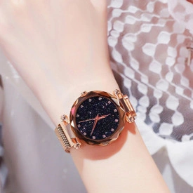 Ceas de dama Magnet Starry Sky Quartz Wristwatch Gold