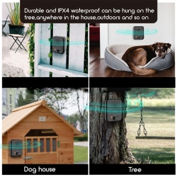 Dispozitiv anti-latrat pentru caini cu ultrasunete profesional, 3 niveluri de sensibilitate, de exterior si interior, pentru caini de talie mare, medie si mica, incarcare USB, Negru