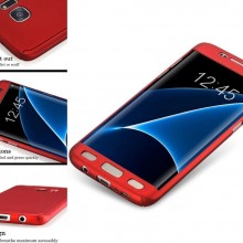 Husa 360 GRADE compatibila SAMSUNG S7 cu Folie de protectie inclusa- RED