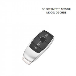 Husa de protectie premium pentru cheie auto, Elegance Luxury Cover Key, Gri, compatibila cu Mercedes Benz A C E S G Class W177 W205 W213 X167 W222 CLA GLE GLB GLS AMG Maybach - Img 5