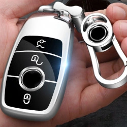 Husa de protectie premium pentru cheie auto Mercedes Benz, Elegance Luxury Cover Key, Silver