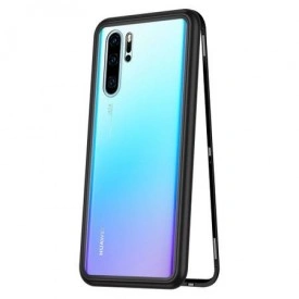 Husa Huawei P30 PRO Magnetica Black, Perfect Fit cu spate de sticla securizata premium