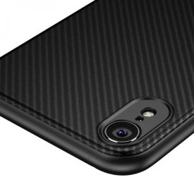 Husa pentru Apple iPhone XR, Perfect Fit, cu insertii de carbon, negru - Img 2