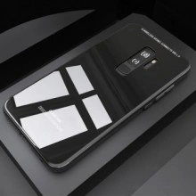 Husa Samsung Galaxy S9,Elegance Luxury Back Glass, husa cu sticla securizata pe spate de culoare neagra