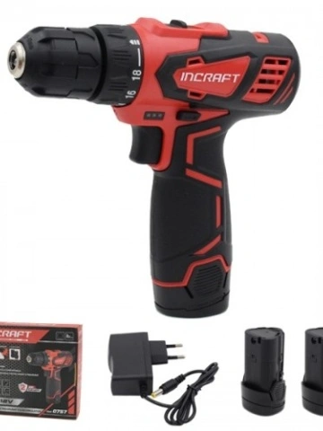 Mașină de înșurubat cu acumulator INCRAFT DK-12V - Cu 2 acumulatori inclusi