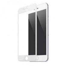 Folie de sticla 5D Apple iPhone 8, margini colorate Alb