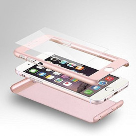 Husa Apple iPhone 6 Plus/6S Plus, FullBody Elegance Luxury Rose-Gold, acoperire completa 360 grade cu folie de sticla gratis - Img 3