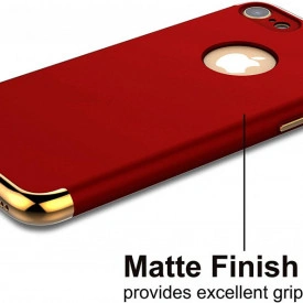Husa Apple iPhone 8 Plus, Elegance Luxury 3in1 Rosu - Img 2