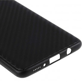 Husa pentru Samsung Galaxy A71, Perfect Fit, cu insertii de carbon, negru