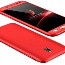Husa Samsung Galaxy J7 2017, FullBody Elegance Luxury Red, acoperire completa 360 grade cu folie de sticla gratis
