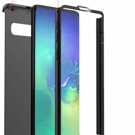 Husa Samsung Galaxy S10 Plus, FullBody Elegance Luxury Negru, acoperire completa 360 grade cu folie de protectie gratis