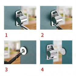 Magnet puternic neodim cu incuietoare magnetica pentru mobila + suruburi de fixare