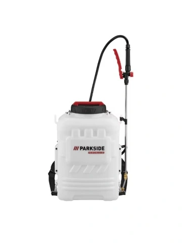 Pompa de stropit electrica Parkside Performance 20 V, PRDSP 20-Li 16 l, 2-6 bar presiune lucru, lance telescopica din otel inoxidabil, patru duze, fara baterie si incarcator