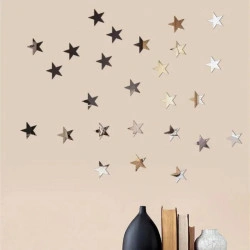 Set 100 Oglinzi Acrilice Autoadezive, Model STELUTE, 4x4 cm, Silver - Ideale pentru decorarea peretilor