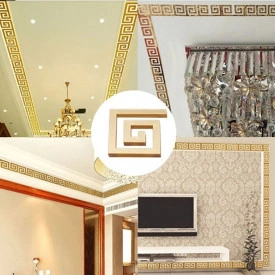 Set Oglinzi Design Versace - Oglinzi Decorative Acrilice Gold Plated - Luxury Home 10 bucati/set