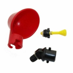 Adapator automat de apa pentru pasari, Plastic, Automat, Rosu