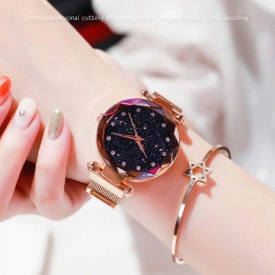 Ceas de dama Magnet Starry Sky Quartz Wristwatch Gold