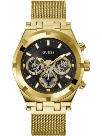 Ceas de mana Auriu Guess Continental – Rafinat in Negru si Auriu