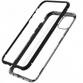 Husa Apple iPhone 11 Negru, Perfect Fit cu spate de sticla securizata premium