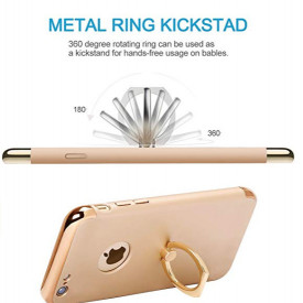 Husa Apple iPhone SE2, Elegance Luxury 3in1 Ring Auriu