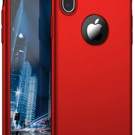 Husa Apple iPhone X, FullBody Elegance Luxury Rosu, acoperire completa 360 grade cu folie de sticla gratis