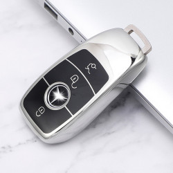 Husa de protectie premium pentru cheie auto Mercedes Benz, Elegance Luxury Cover Key, Silver - Img 3