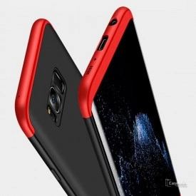 Husa Samsung Galaxy S8 Plus, Elegance Luxury, 360° 3in1 Negru-Rosu - Img 2