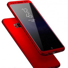 Husa Samsung Galaxy S8 Plus, FullBody Elegance Luxury Red, acoperire completa 360 grade cu folie de protectie gratis