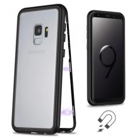 Husa Samsung Galaxy S9 Magnetica cu spate din sticla securizata si folie privacy pentru ecran, Perfect Fit - Img 2