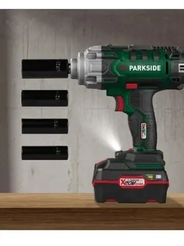 Masina de insurubat cu impact PARKSIDE 20V 400Nm, set cu 4 capete, inclus acumulator si incarcator