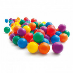 Set 100 mingi multicolore plastic, diametru 5.5 cm, pentru spatiu de joaca sau piscine