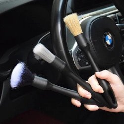 Set 3 pensule profesionale ideale pentru detailing si curatare interior - exterior auto, elemente de caroserie, bord, jante