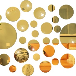 Set Oglinzi Design 3D GOLD ROUND - Oglinzi Decorative Acrilice Luxury Home 30 buc/set