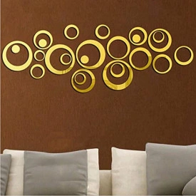 Set Oglinzi din PVC Design Modern - Oglinzi Decorative Acrilice Gold - Luxury Home 24 bucati/set - Img 8