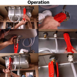 Cheie multifuncțională, instalații sanitare, tevi de apă, reglabilă, robinete, racorduri, flanșe, fixare, ergonomică, compactă, roșie, durabilă, rezistentă la coroziune, profesionist, pasionat de bricolaj, eficiență, precizie