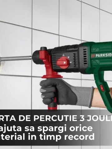 Ciocan rotopercutor cu fir Parkside PBH 1050 D4 Putere de 1050W, Mandrina rapida, Forta de percutie de 3J, nr. percutii 5300 min, turatie de 980 rpm, Verde - Img 3