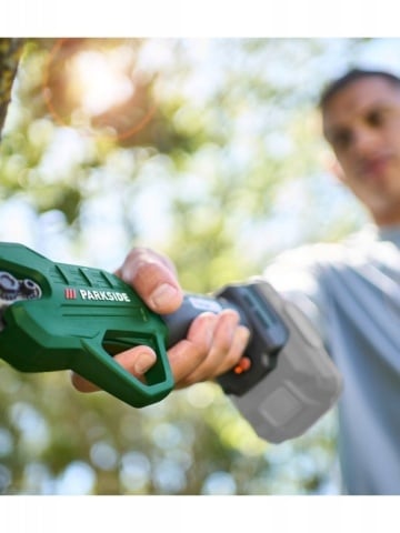Foarfeca pentru crengi Parkside 20V Pentru taierea puternica a crengilor cu grosimea de pana la 28 mm in lemn de esenta moale si 15 mm in lemn de esenta tare