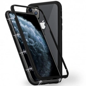 Husa Apple iPhone 11 PRO Negru, Perfect Fit cu spate de sticla securizata premium