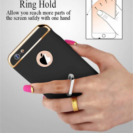 Husa Apple iPhone 7, Elegance Luxury 3in1 Ring Black